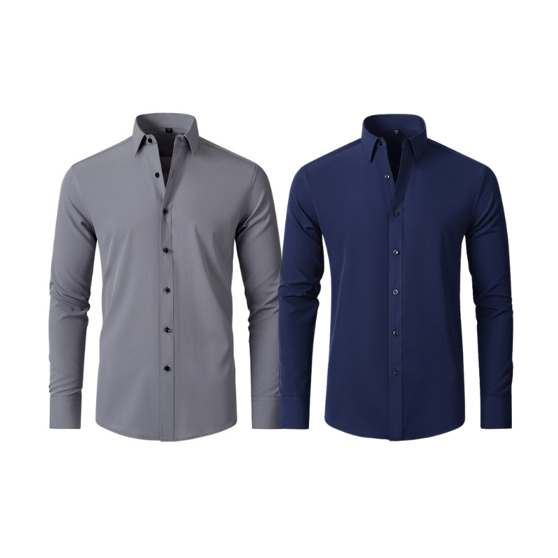 Camisa Social Anti amassados + Relogio de Brinde - UltraElastechPro - Compre 1 Leve 2