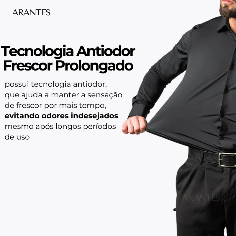 Camisa Social Anti amassados + Relogio de Brinde - UltraElastechPro - Compre 1 Leve 2